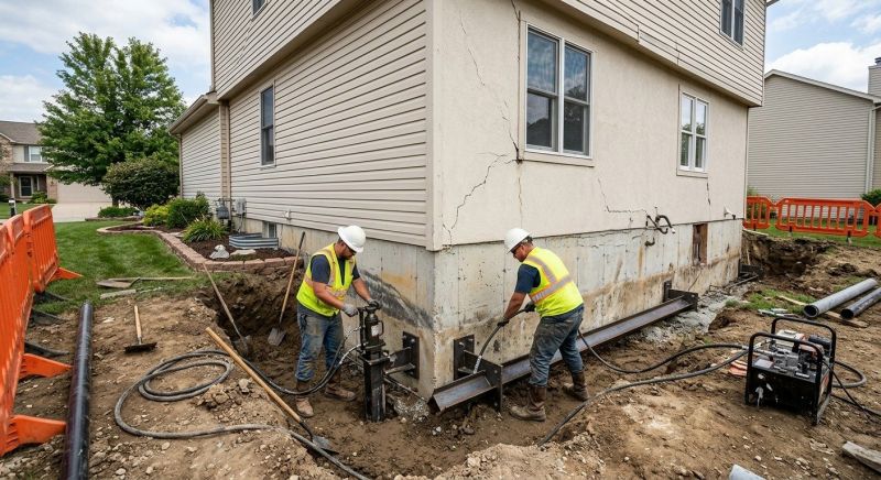 Sinking Foundation Repair in Peachtree City, GA